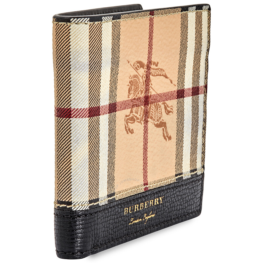 Burberry Haymarket Check And Leather International Bifold Wallet