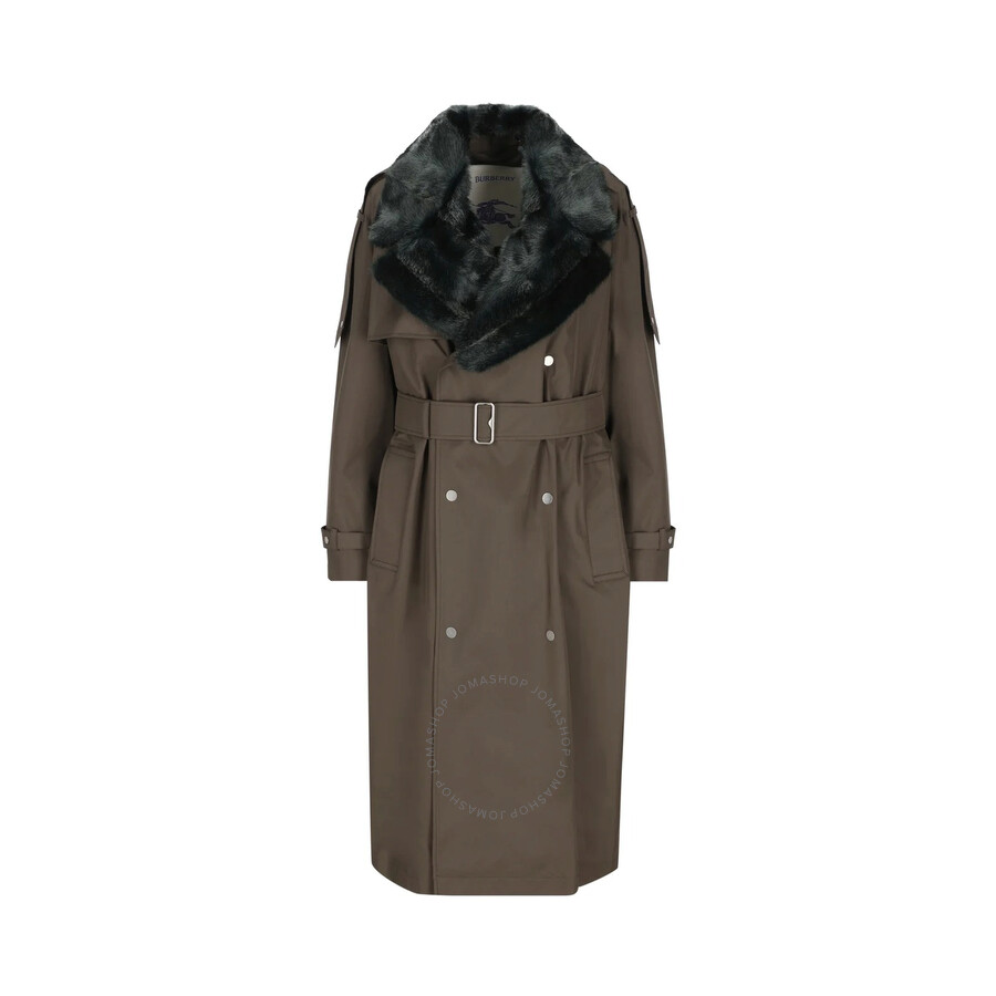 Burberry High Neck Check Print Trench Coat