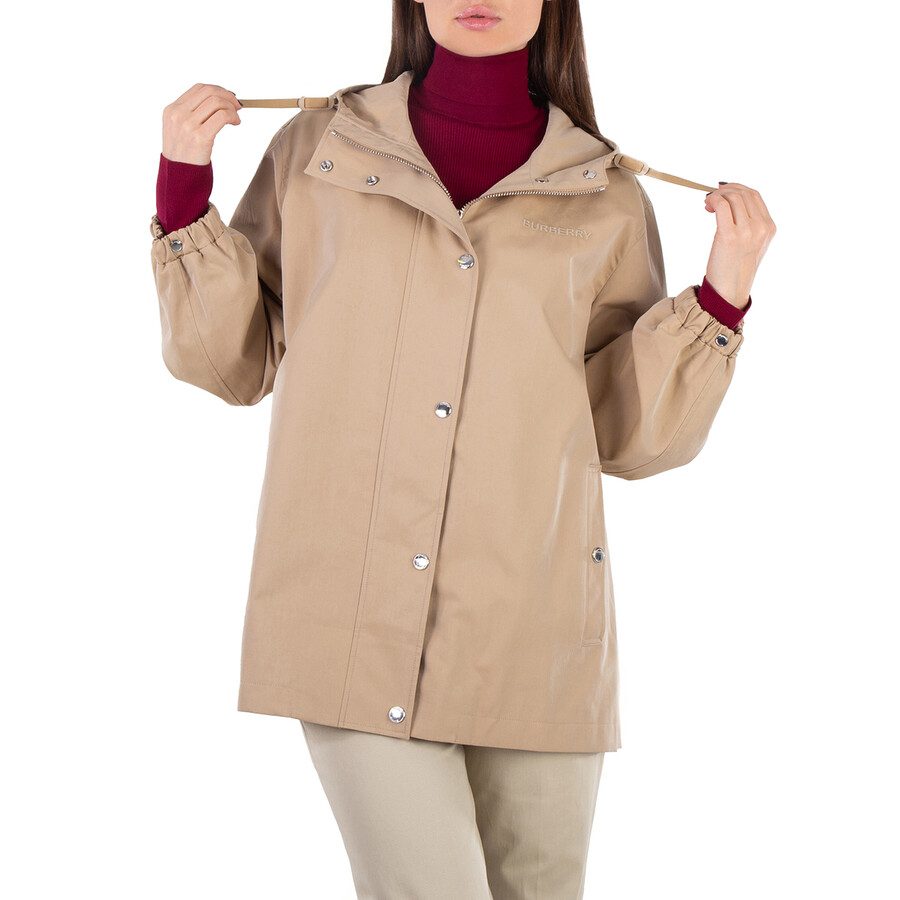 Hooded Cotton Gabardine Coat