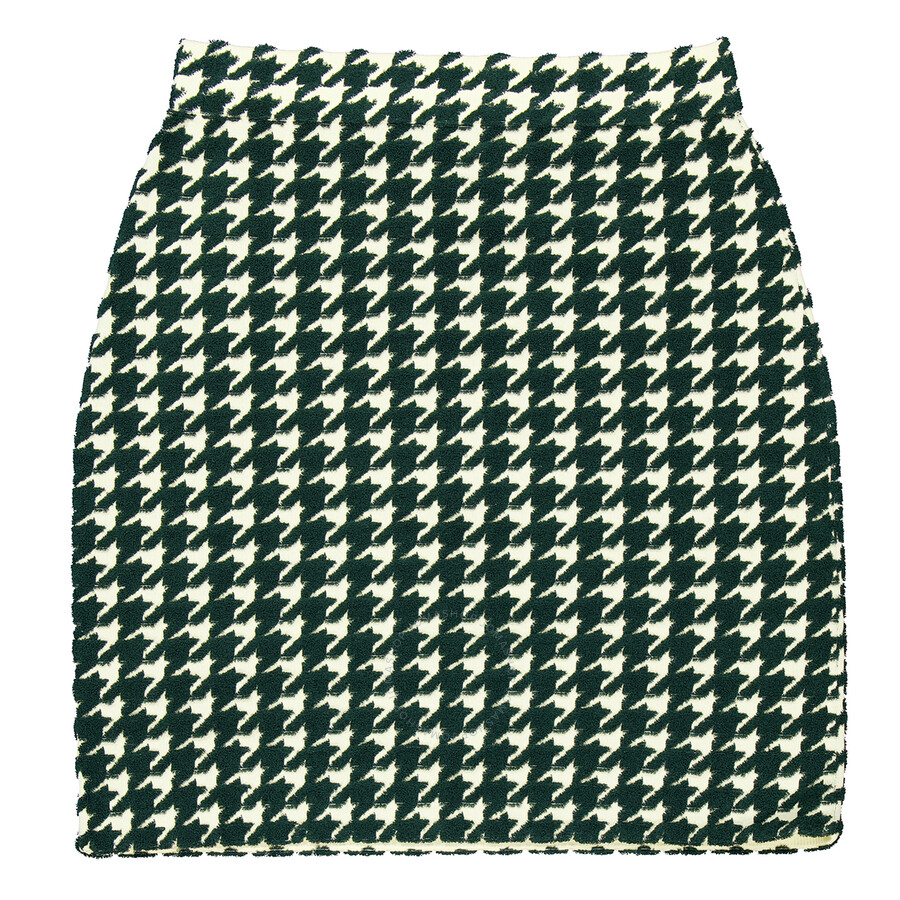 Burberry Houndstooth Elasticated Waist Mini Skirt