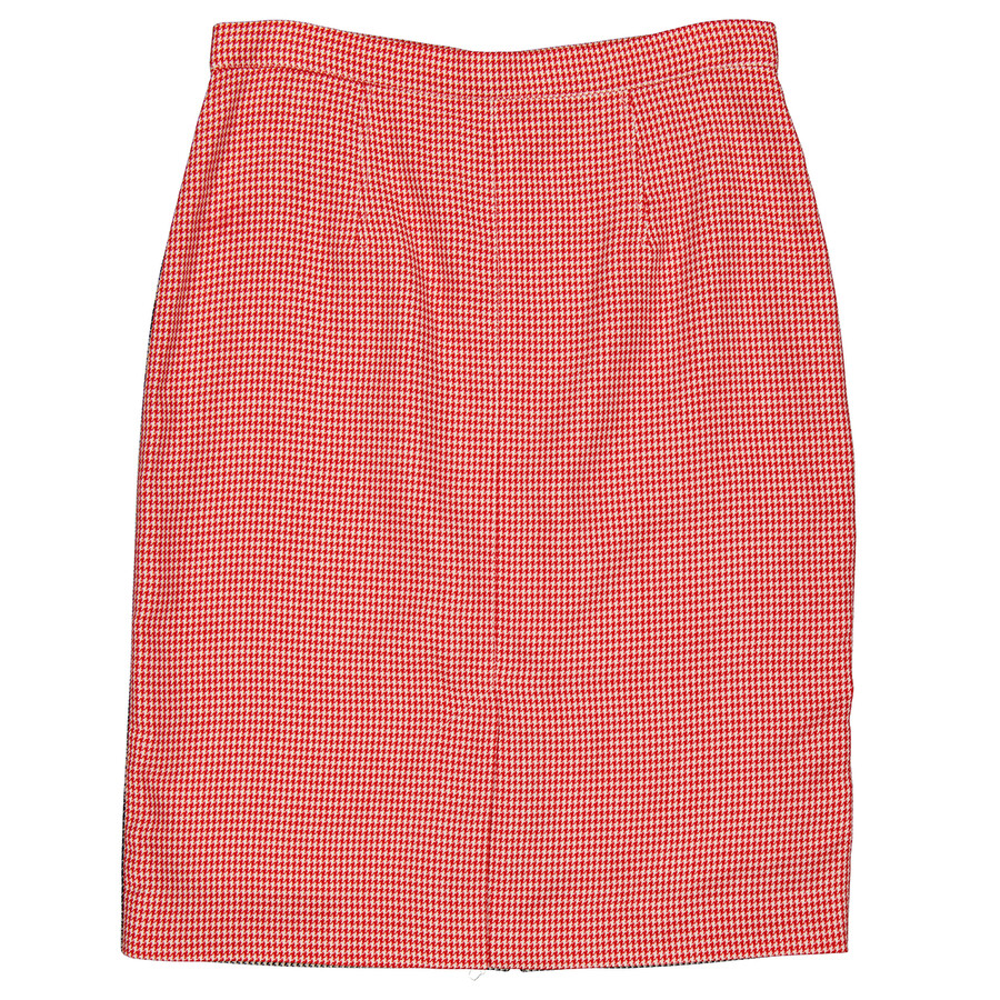 Houndstooth Two-tone Wool Skirt