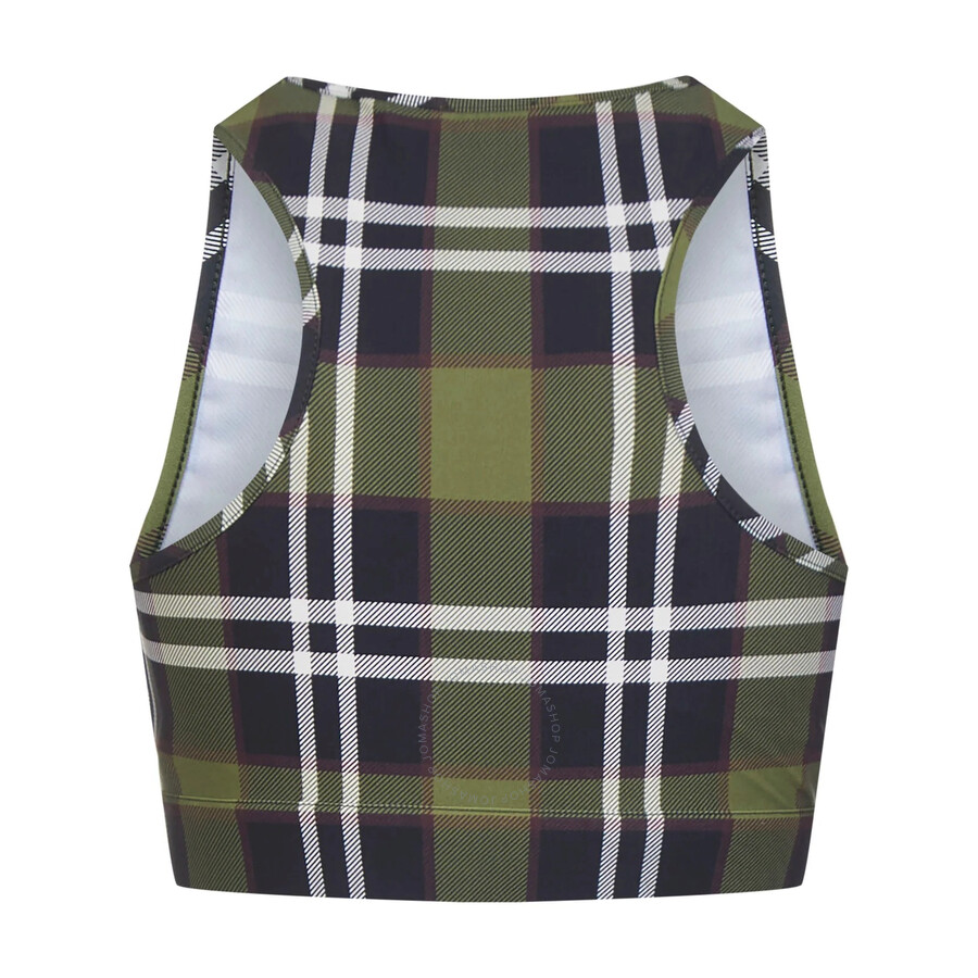 Burberry Immy Vintage Check Cropped Tank Top In Green