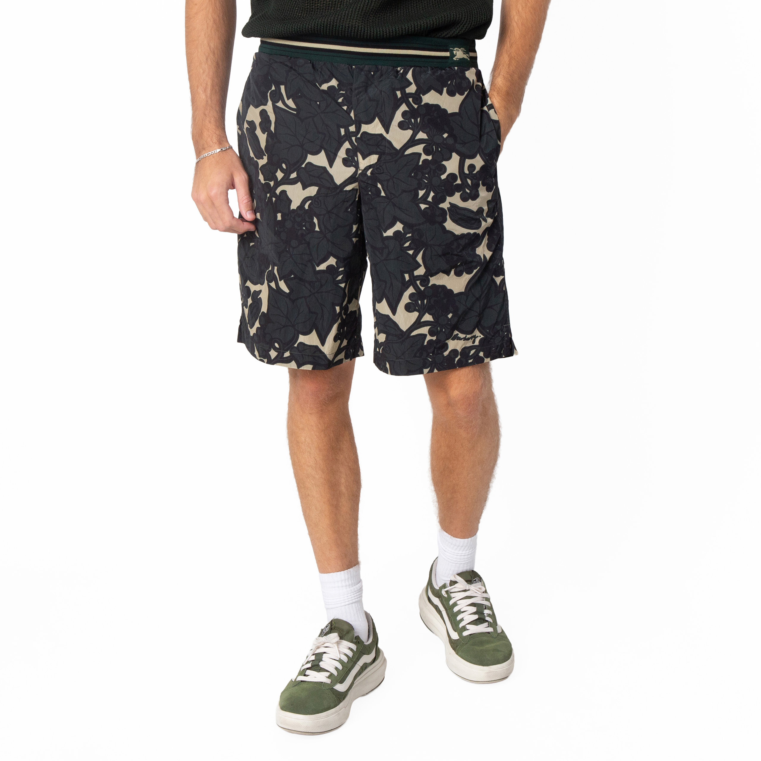 Burberry Ivy and Duck Motifs Nylon Shorts, Size X-Small 8090297