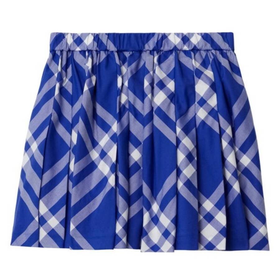 Kids Camila Check Pleated Cotton Skirt