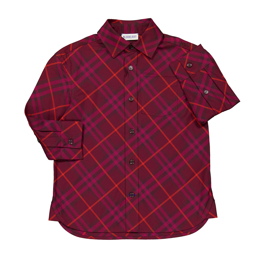 Kids Check Print Long-Sleeves Shirt