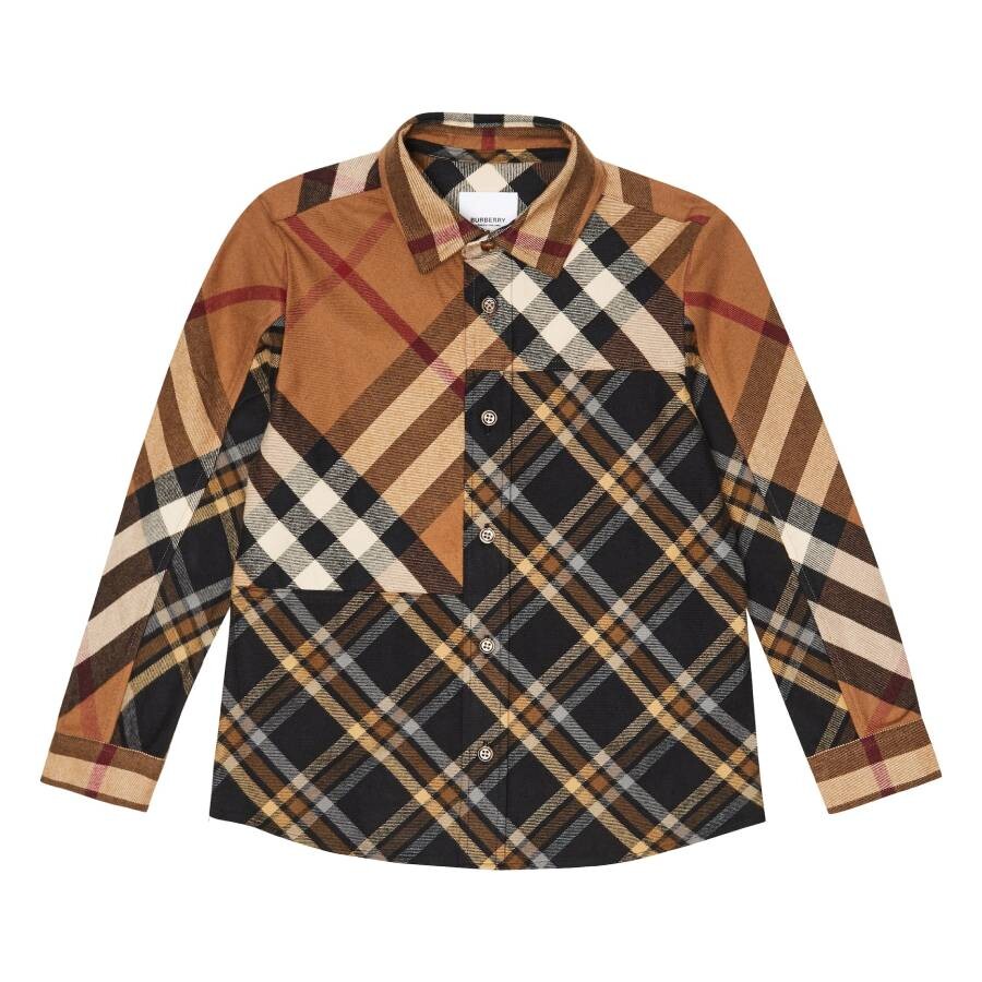 Kids Checked Jacquard Cotton Shirt