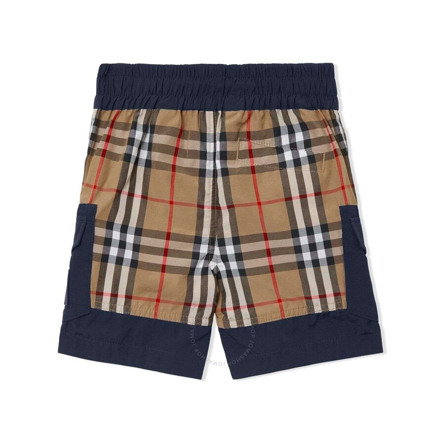 Burberry Little Boy's & Boy's Check Cargo Shorts In Grey/blue