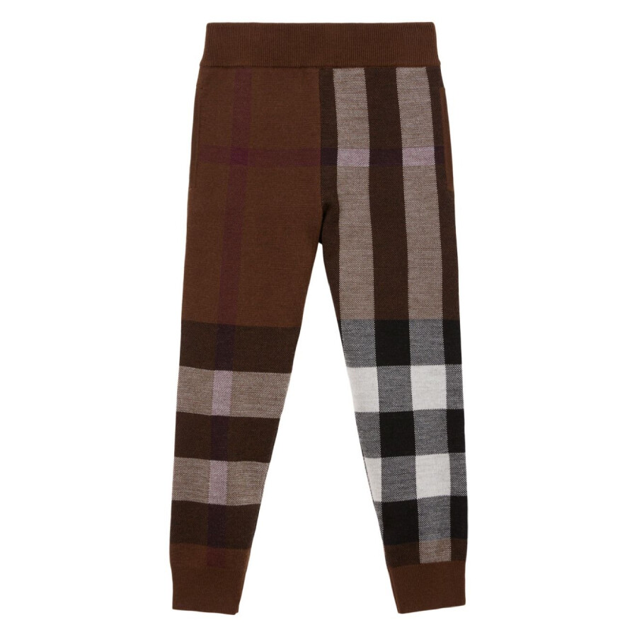 Burberry Kids Check-pattern Wool Trousers In Brown