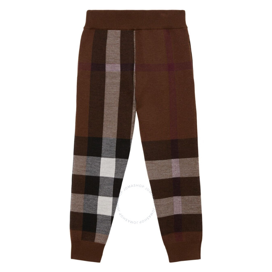 Burberry Kids Check-pattern Wool Trousers In Brown