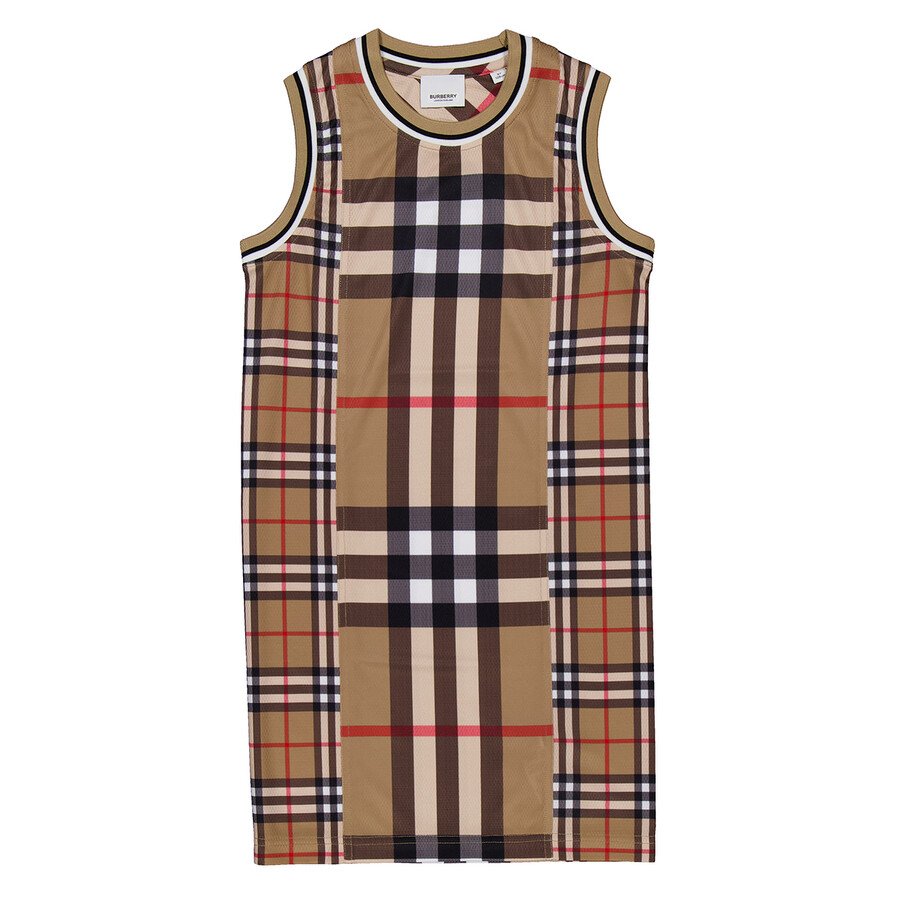 Burberry Kids Contrast Sleeveless Check Dress, Size 8Y