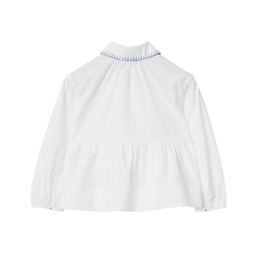 Burberry Kids Cotton Peplum Blouse In White