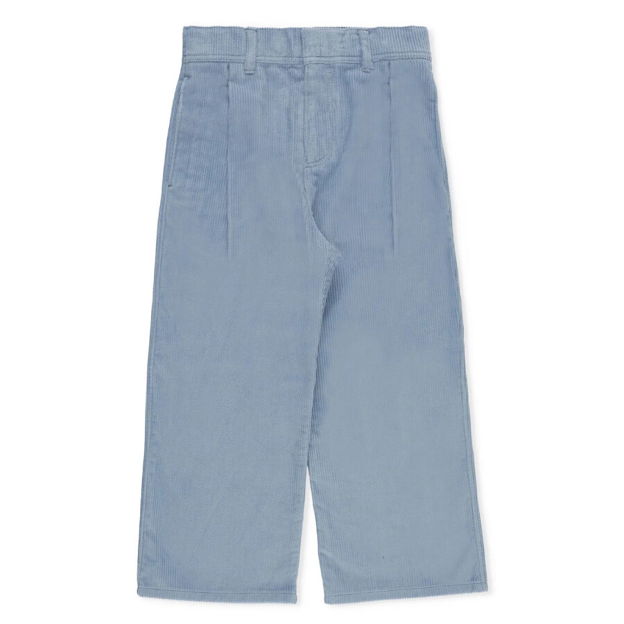 Burberry Kids Ekd Corduroy Cotton Trousers In Blue