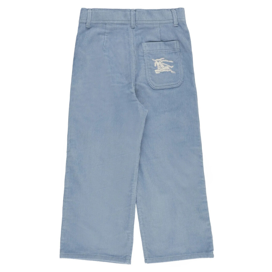Burberry Kids Ekd Corduroy Cotton Trousers In Blue