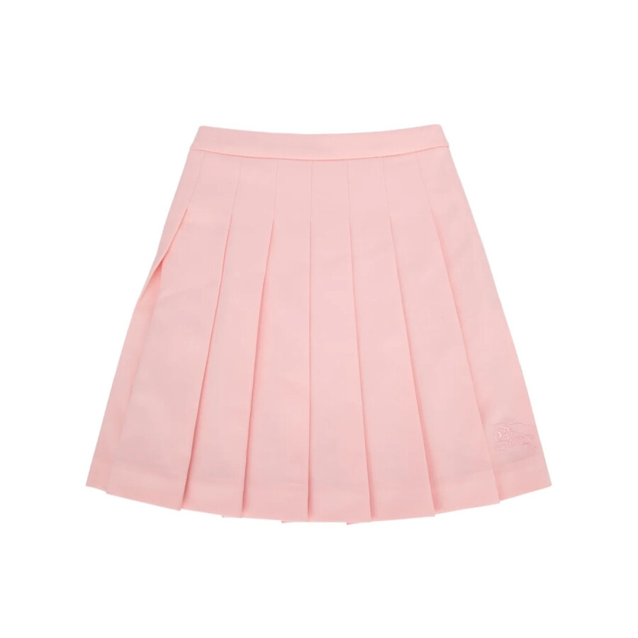 Burberry Kids Ekd Logo-embroidered Pleated Skirt In Pink