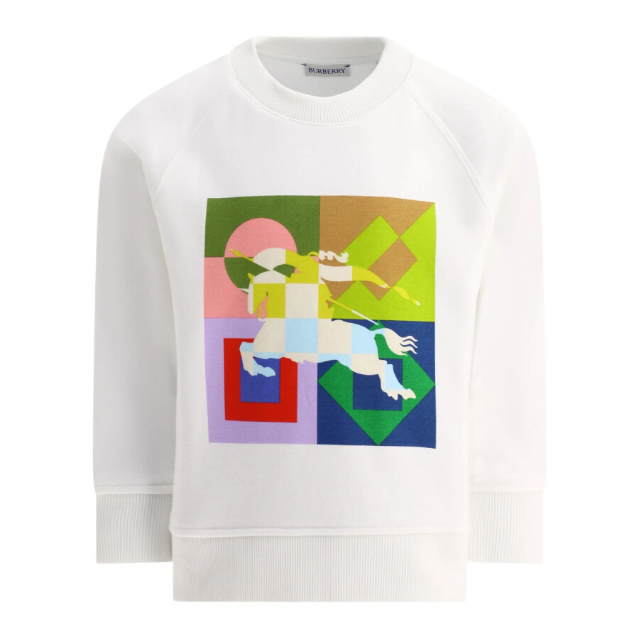 Kids EKD Motif Crewneck Cotton Sweatshirt
