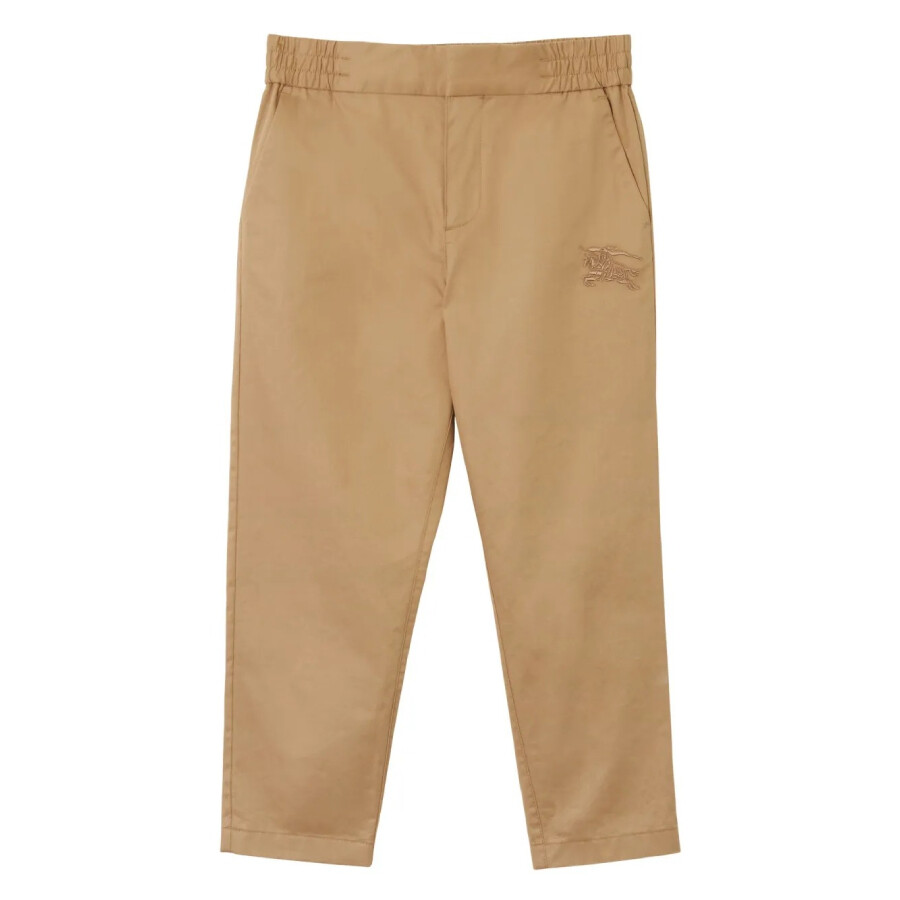 Burberry Ekd Embroidered Straight Leg Pants In Beige