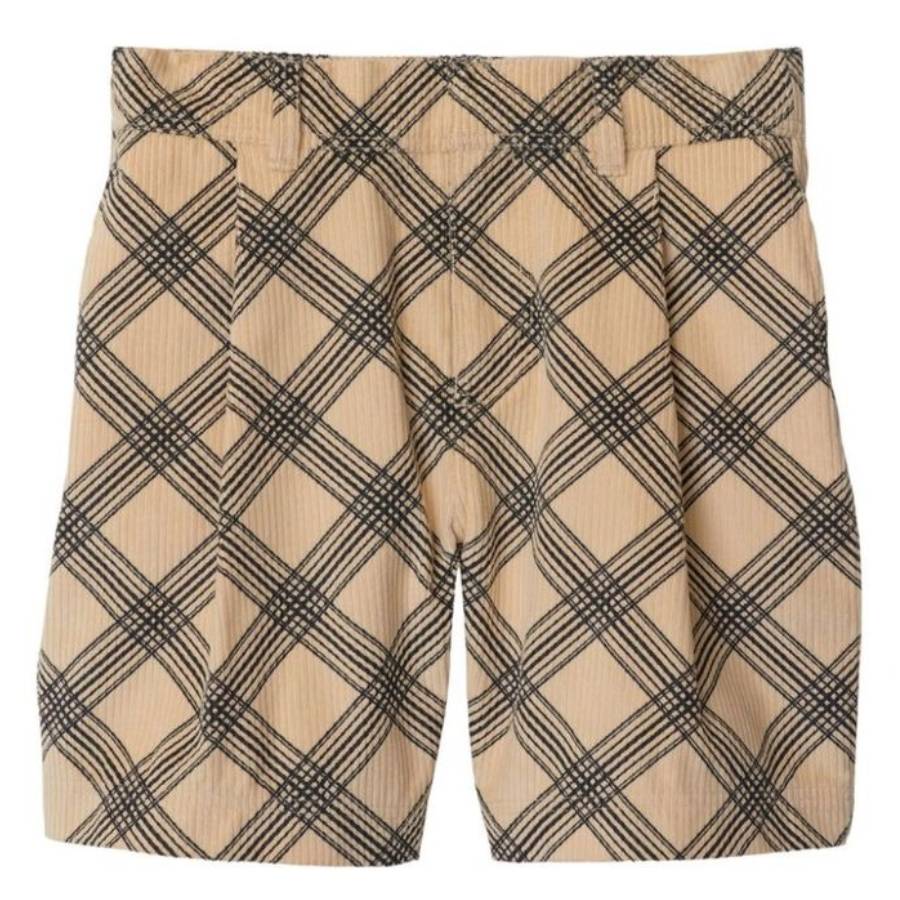 Burberry Kids Felix Check Jacquard Corduroy Shorts, Size 4Y