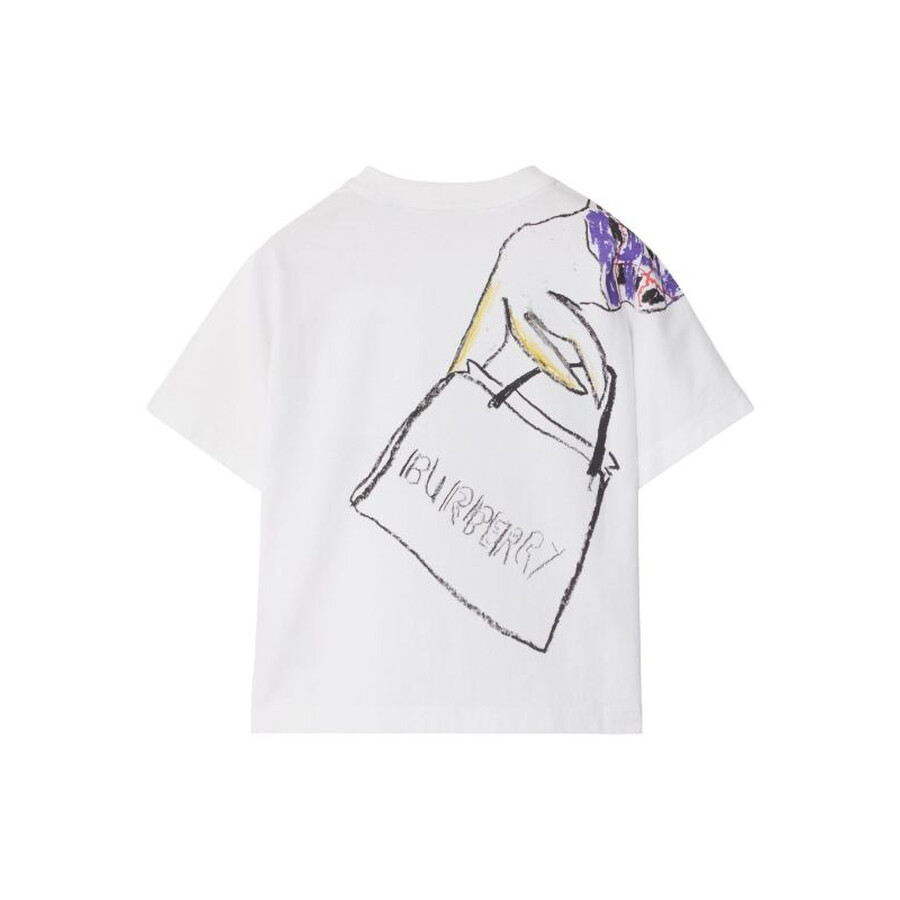 Burberry White Cotton T-shirt With Print In White