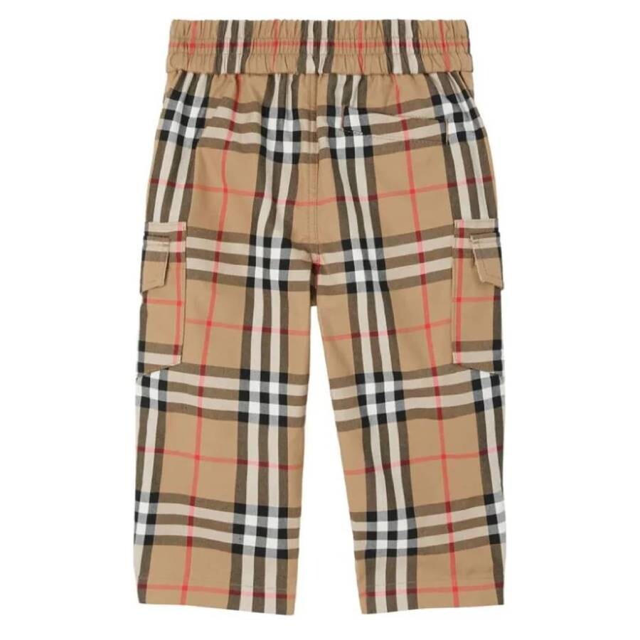 Burberry Kids Gordon Vintage Check Cotton Cargo Trousers