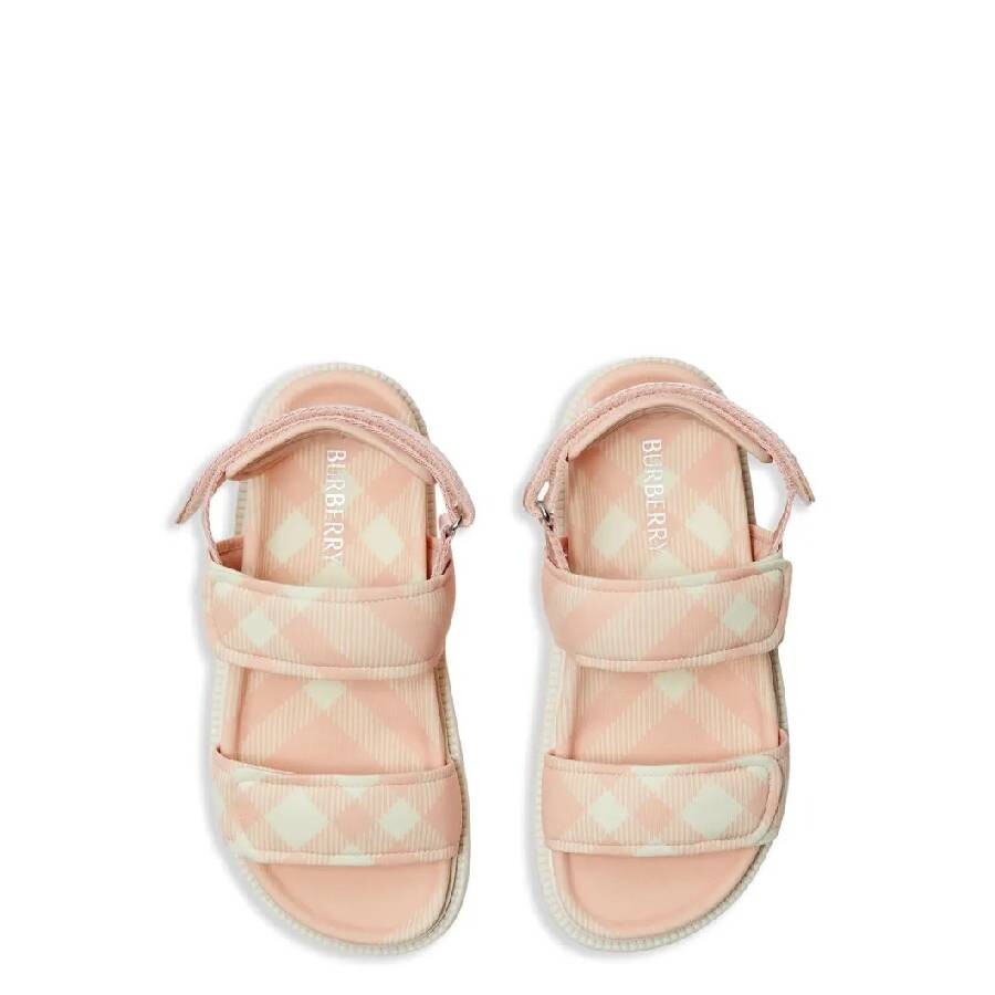 Burberry Kids Jamie Check Pattern Sandals In Orange