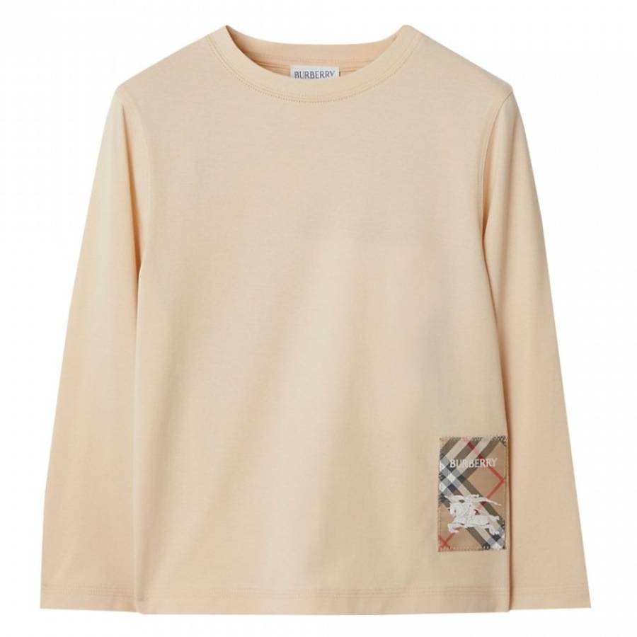 Burberry Kids Kooper EKD Label Cotton Top, Size 12Y 8104261
