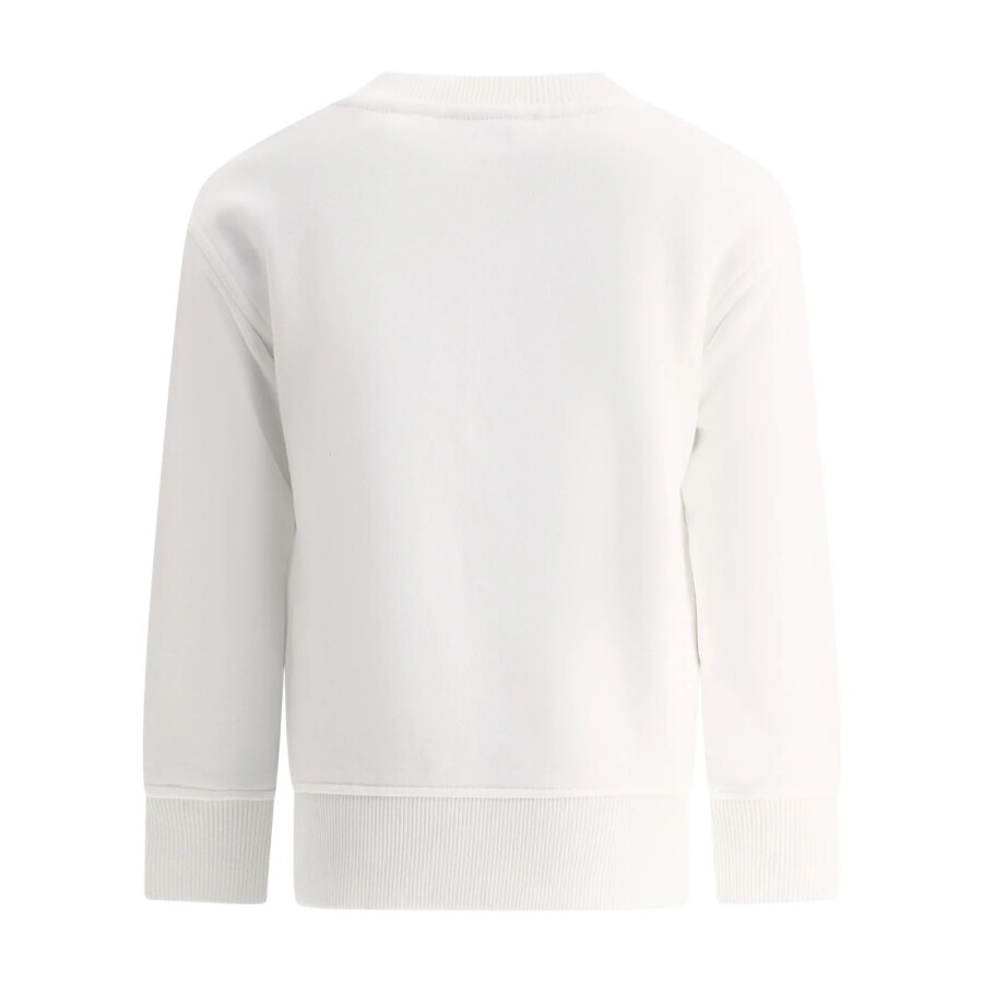 Burberry Kids Logo Embroidered Cotton Sweatshirt In White