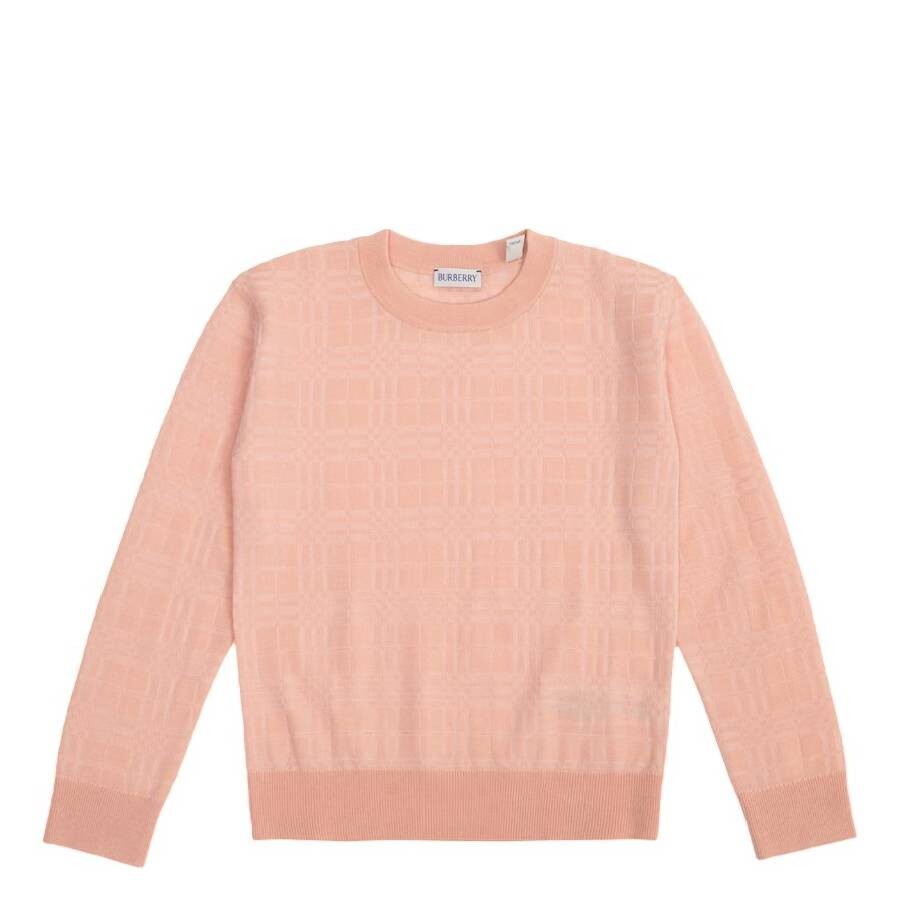 Kids Long Sleeves Checker Pattern Sweater