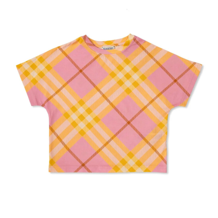 Burberry Kids Nova Check Crewneck Cotton T-Shirt, Size 4Y