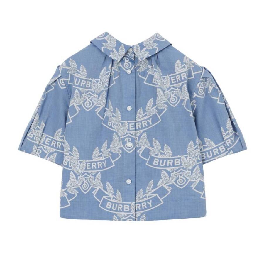 BURBERRY BURBERRY KIDS OAK MOTIF PRINT CHAMBRAY SHIRT