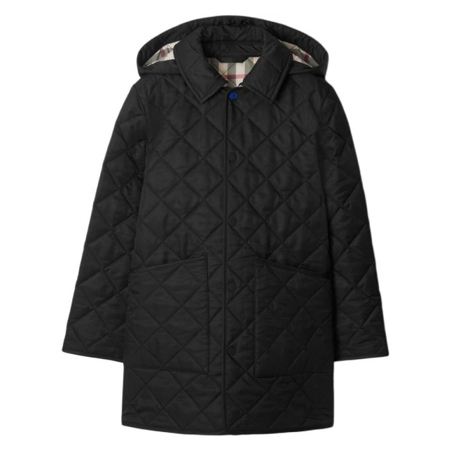 Burberry Kids Rowan Quilted Hooded Jacket, Size 4Y 8095887