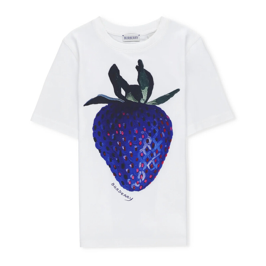 Kids Strawberry Printed Crewneck T-Shirt