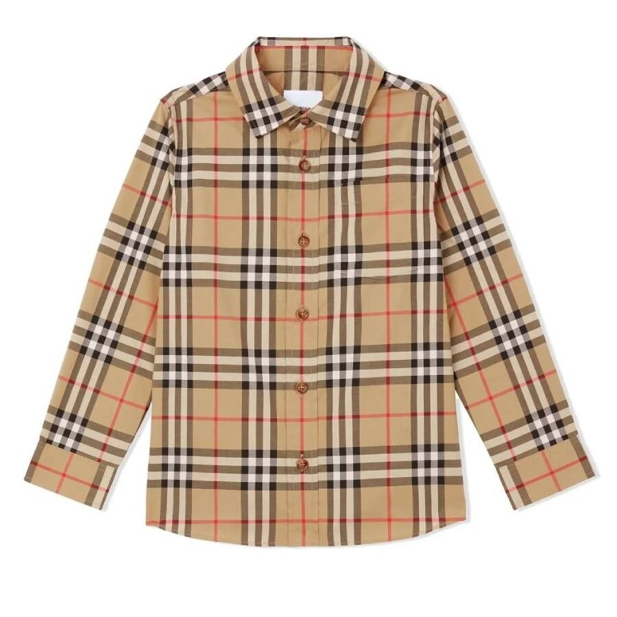 Kids Vintage Check Stretch Cotton Shirt