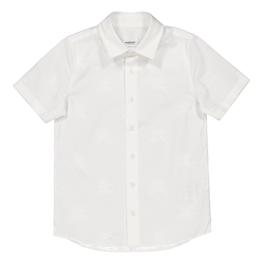 専用　Burberry kids 140 10Y Burberry Kids White Owen EKD Short Sleeve Shirt, Size 6Y