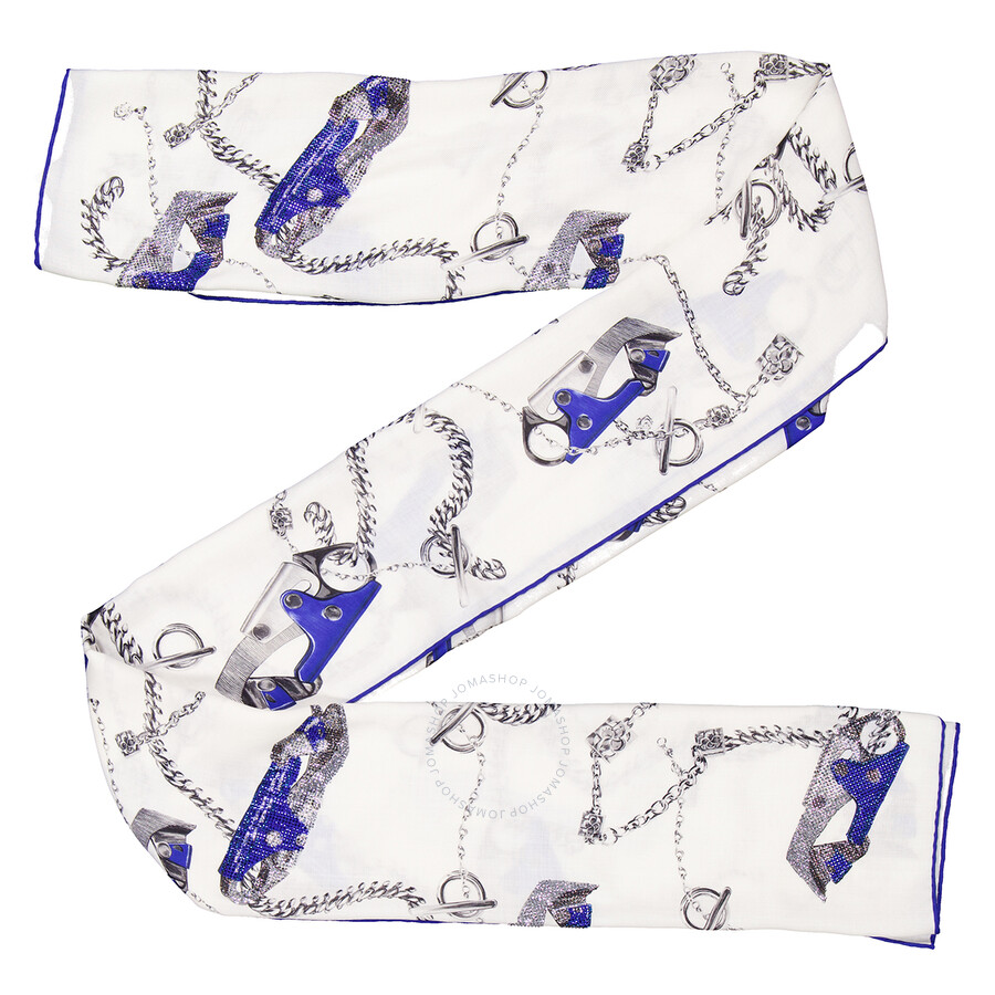BURBERRY BURBERRY KNIGHT HARDWARE PRINT SILK SCARF