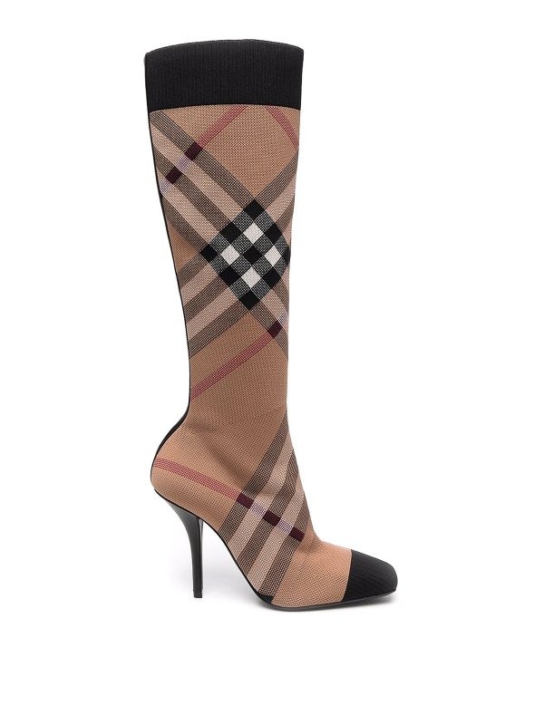 Burberry Knitted Check Pattern Sock Boots, Brand Size 36 (US Size 6 ...