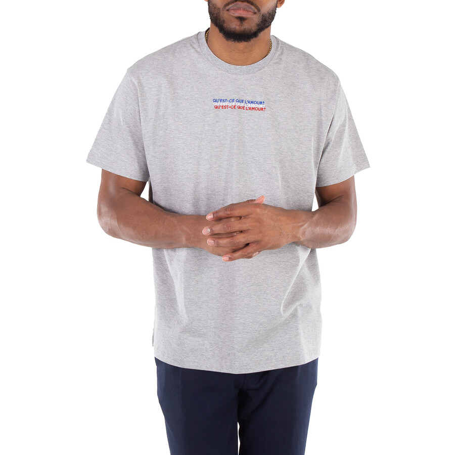 Burberry L Amour Logo Embroidered Sam T-shirt In Grey