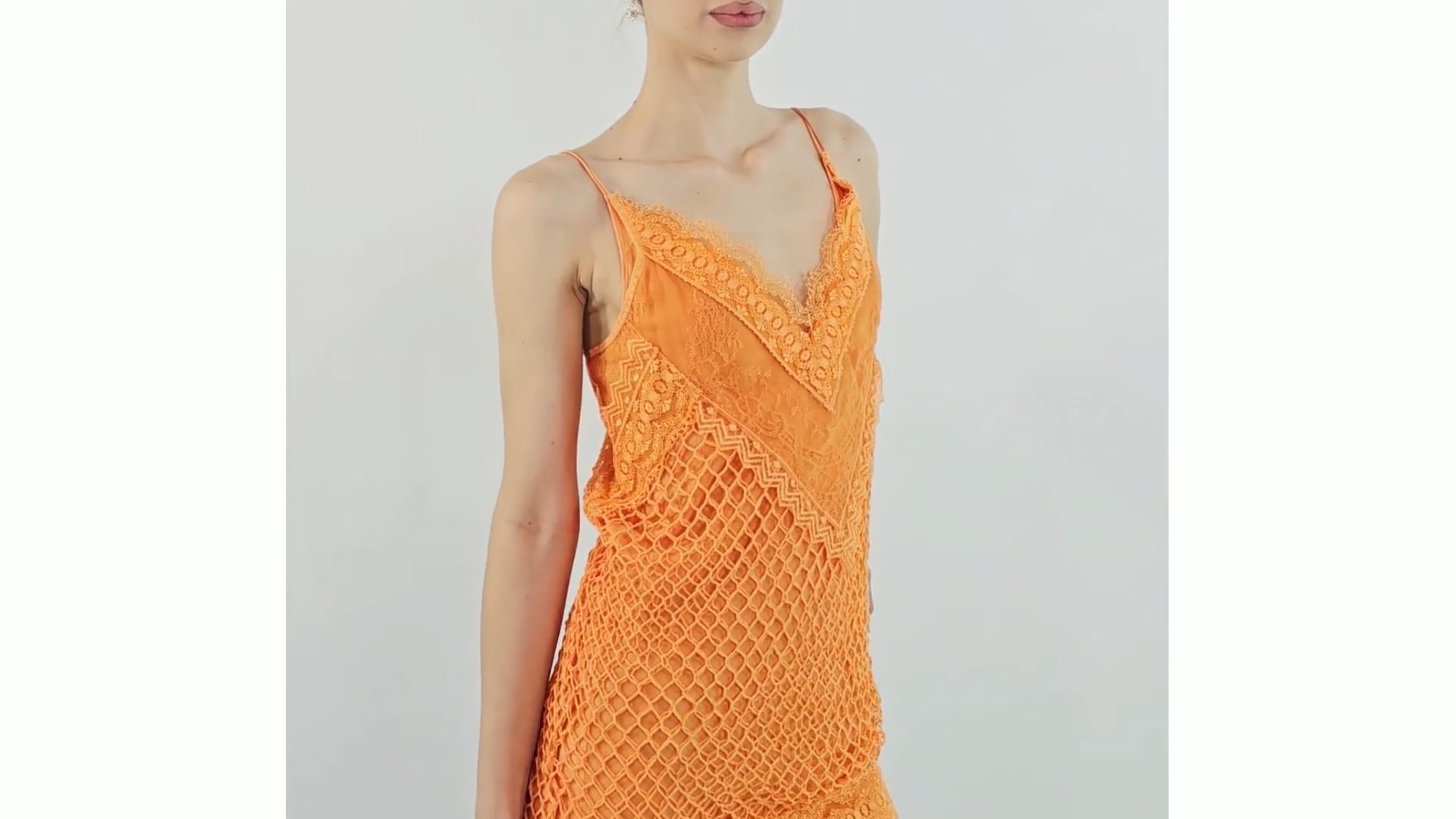 burberry orange dress Burberry Ladies Amber Orange Fishnet And Lace Mini Dress