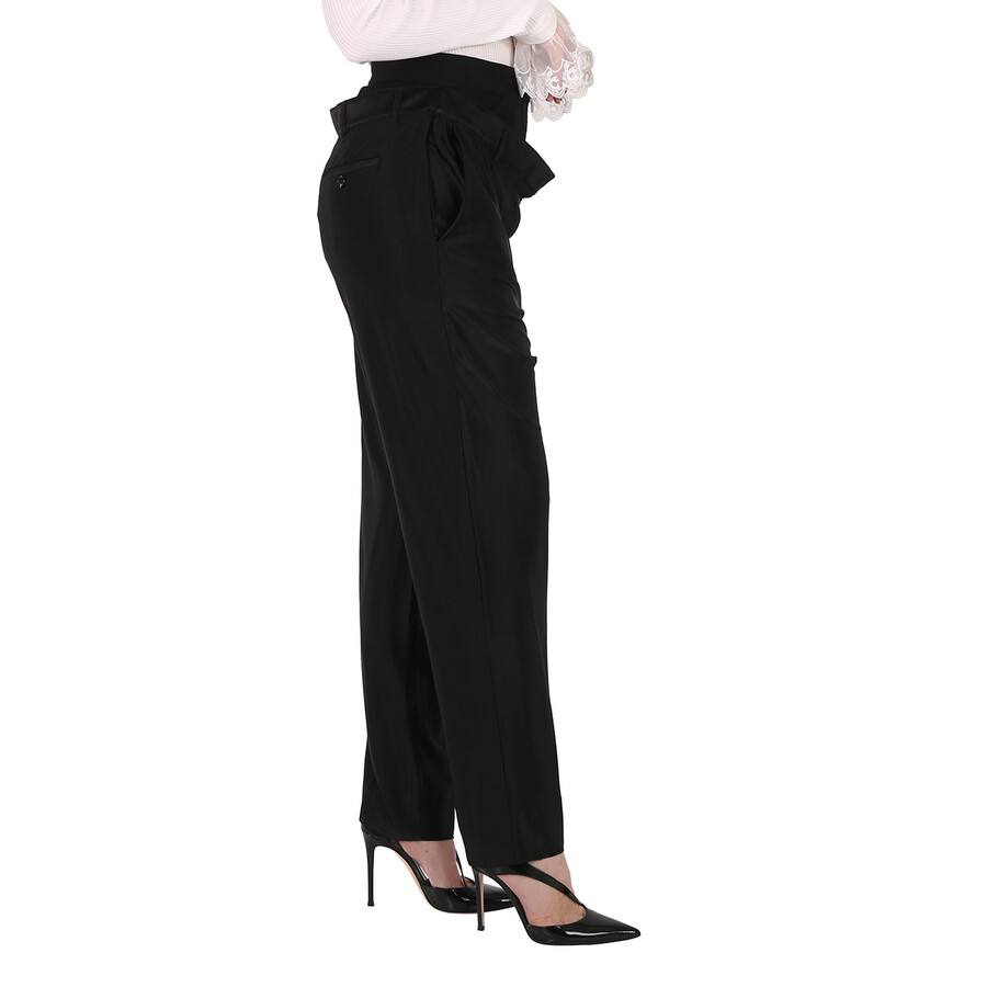 Burberry Ladies Black Lombardy Double-waisted Jersey Pants In Black