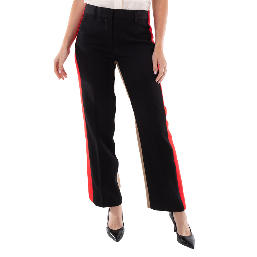 Ladies Black Lottie Contrast Panel Tailored Trousers