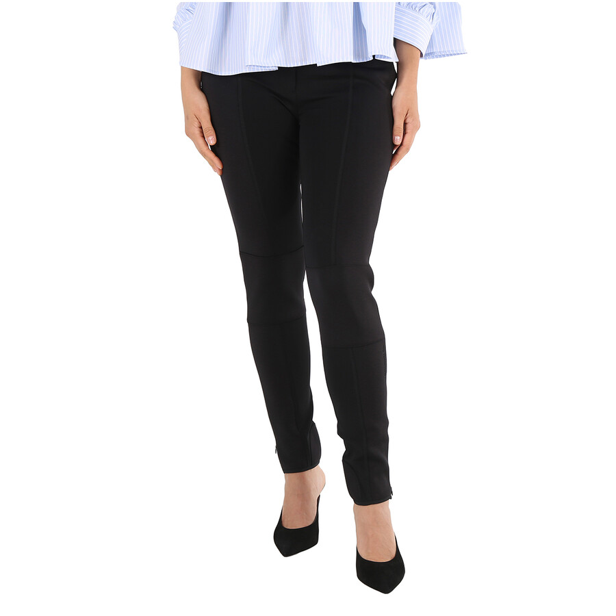 Burberry Ladies Black Stretch Crepe Jersey Neoprene Jodhpurs In Black