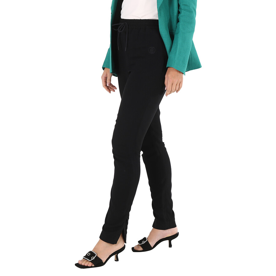 Burberry Ladies Black Zip Detail Jodhpur Leggings In Black