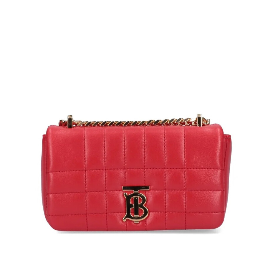 Burberry Ladies Bright Red Quilted Leather Mini Lola Bag Burberry Ladies Bright Red Quilted Leather Mini Lola Bag