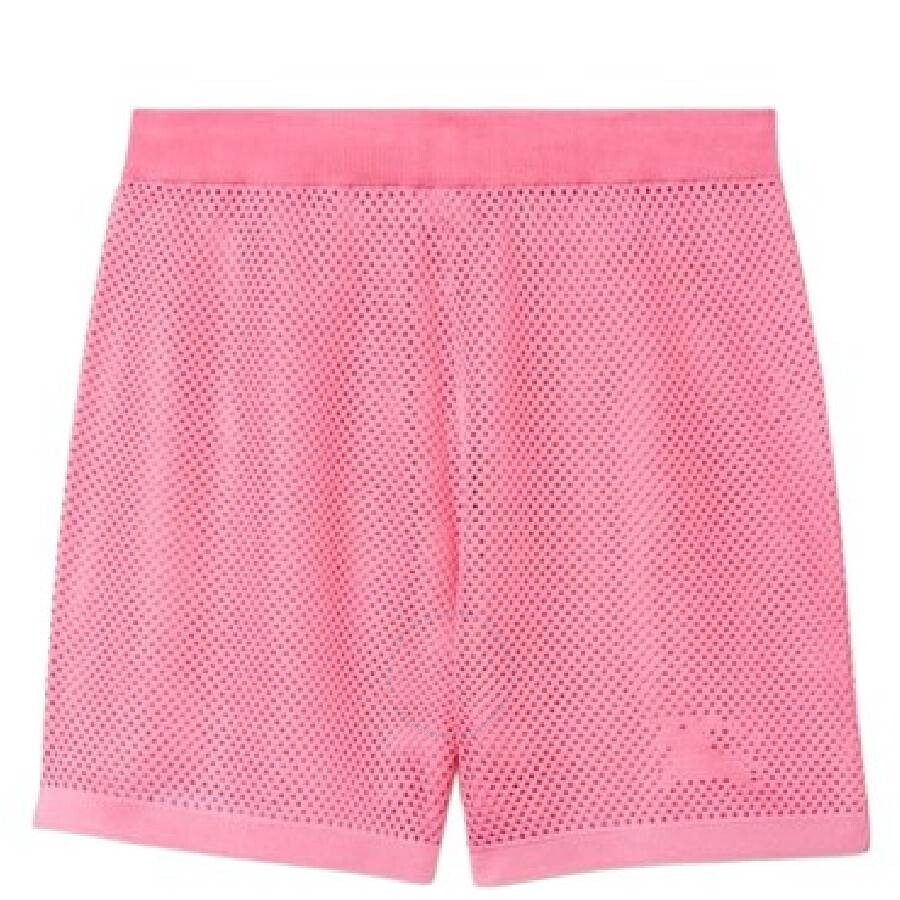 Burberry Ladies Bubblegum Pink Olivier Ekd-motif Mesh Shorts In Pink