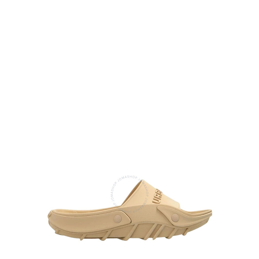 【BURBERRY】 80535011ロゴ入りラバースライド Burberry Embossed Logo Slide Black Red Tan (Women's