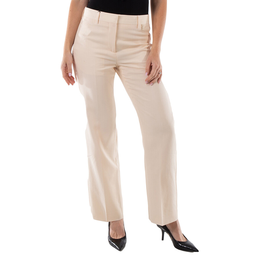 Burberry Ladies Buttermilk Beige Lottie Straight-leg Trousers