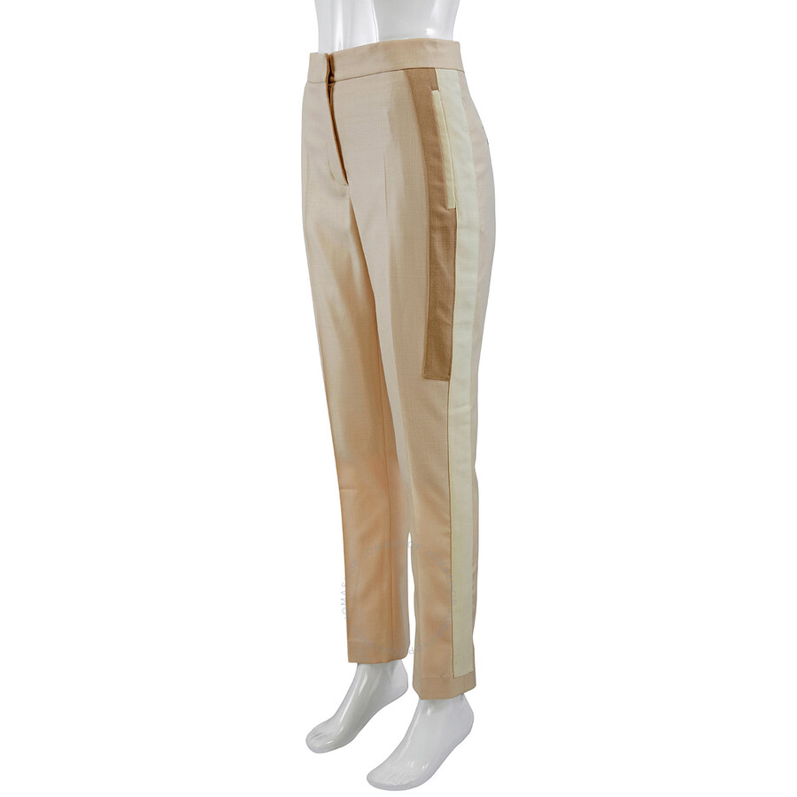 Shop Burberry Ladies Buttermilk Tailored Trousers