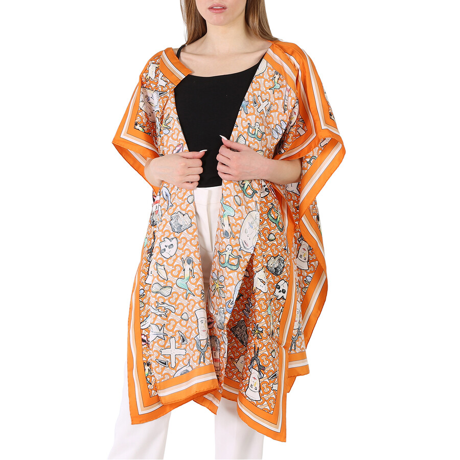Ladies Deep Orange Marine Silk Cape