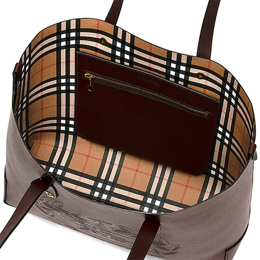 burberry crest small leather tote bag