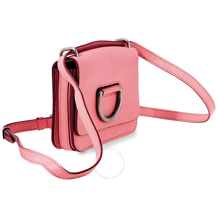 Burberry Ladies Flat Crossbody bag D Ring Coral Goat Lth Mini D Ring Xb