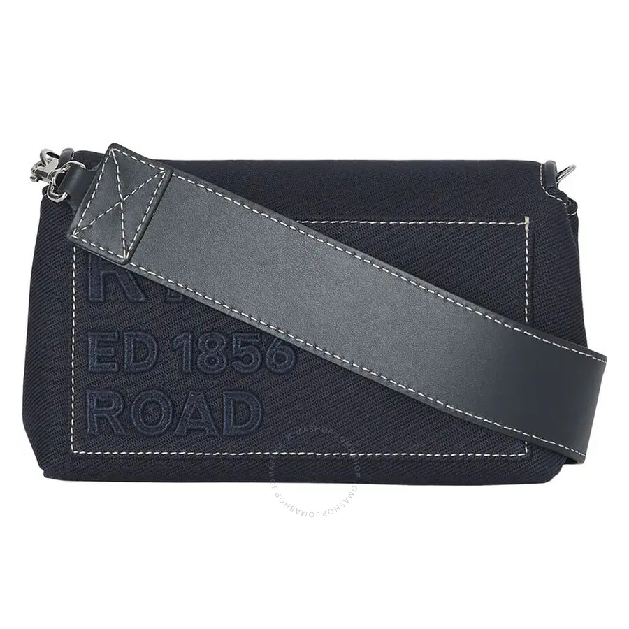 Burberry Ladies Hackberry Horseferry Canvas Crossbody Bag in Navy Fado.vn